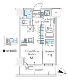 パークアクシス横浜阪東橋 206 間取り図