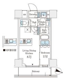 パークアクシス横浜阪東橋 610 間取り図