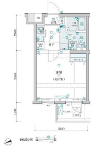 ジェノヴィア桜上水スカイガーデン 303 間取り図
