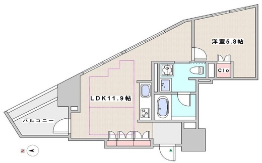 プラウド市谷柳町 4階 間取り図