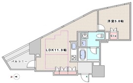 プラウド市谷柳町 4階 間取り図