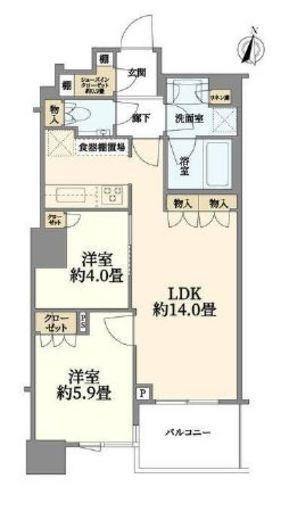 パークタワー勝どきミッド/サウス 10階 間取り図