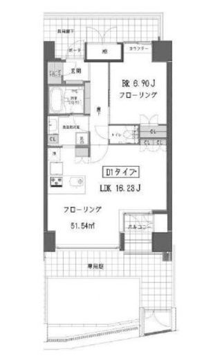 ガーデン蒲田 107 間取り図
