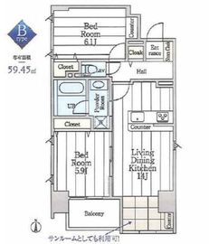 クオリア両国 301 間取り図