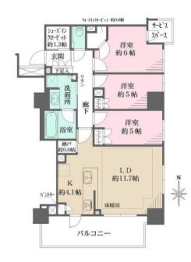 グレーシアタワー三鷹 23階 間取り図