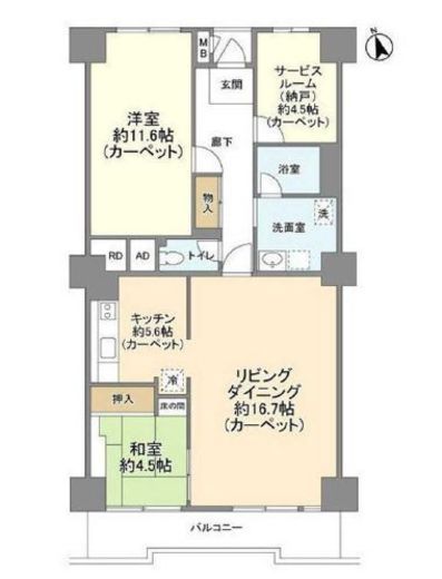 ルネ吉祥寺 4階 間取り図