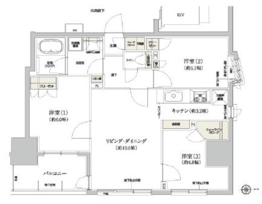 サンクレイドル板橋区役所前 10階 間取り図