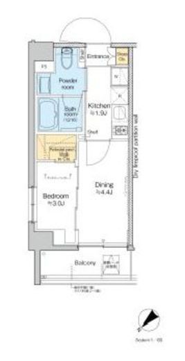 プラウドフラット墨田曳舟ディアージュ 301 間取り図