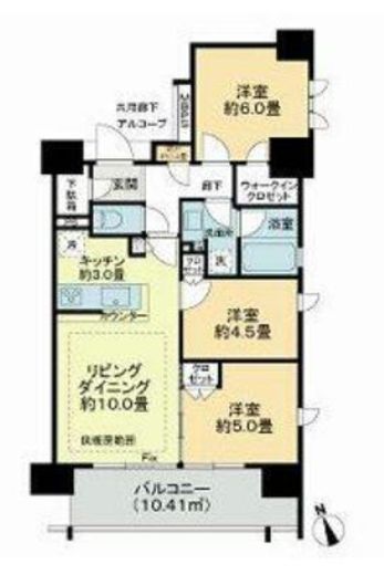 シティハウス横濱野毛山公園 9階 間取り図