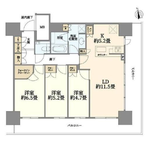 ドレッセタワー新綱島 11階 間取り図