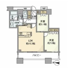 ミッドサザンレジデンス御殿山 22階 間取り図