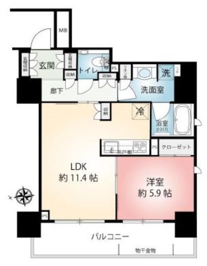 アトラス新宿左門町 8階 間取り図