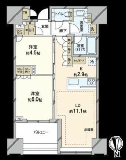 白金ザ・スカイ 16階 間取り図