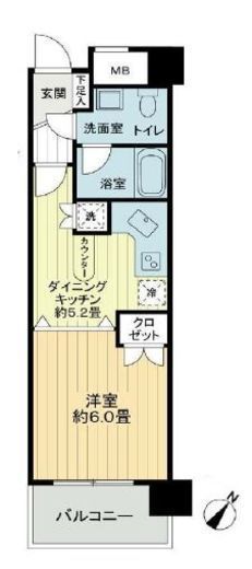 藤和六本木ホームズ 2階 間取り図