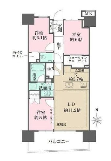 ガーデンクロス東京王子 12階 間取り図