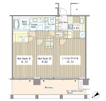 赤坂氷川町レジデンス 1413 間取り図