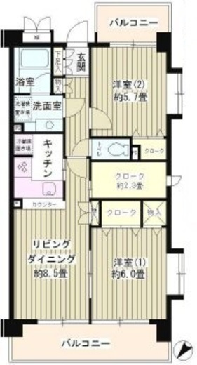 トルチュ・ヴァレ経堂 205 間取り図