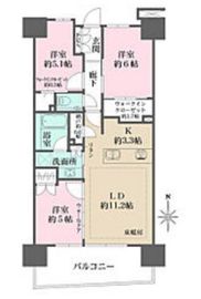 ガーデンクロス東京王子 3階 間取り図