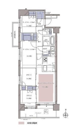 ディームス横濱青木町 202 間取り図