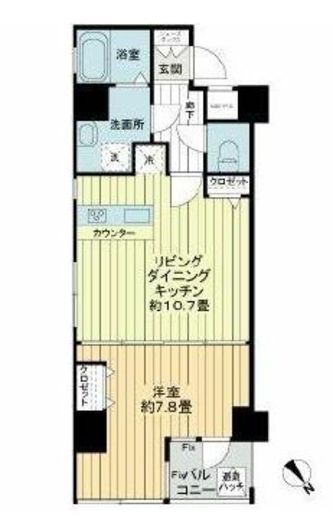 フォセット月島 9階 間取り図
