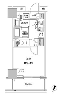 パークハビオ渋谷本町レジデンス 708 間取り図