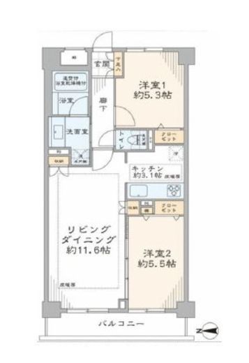 藤和シティスクエア三田サウスウイング 9階 間取り図