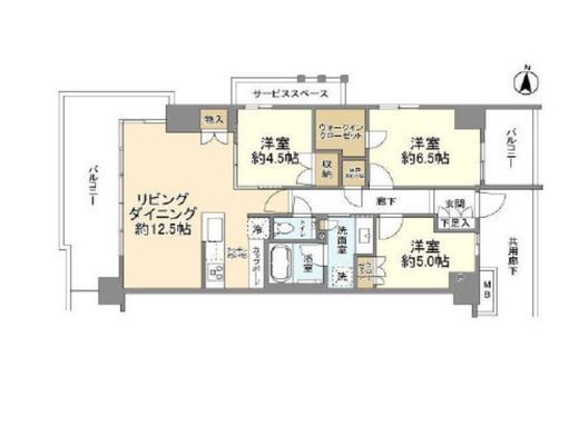 プラウド武蔵境テラス 6階 間取り図