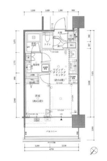 パークタワー勝どきミッド/サウス 14階 間取り図