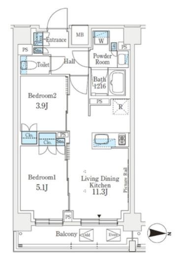 J.GRAN Court 品川西大井EAST 408 間取り図