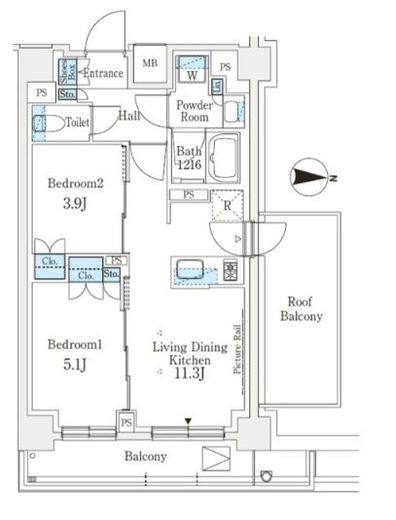 J.GRAN Court 品川西大井EAST 808 間取り図