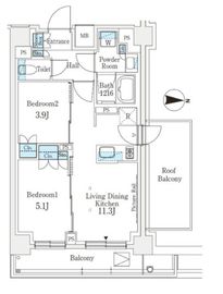 J.GRAN Court 品川西大井EAST 808 間取り図
