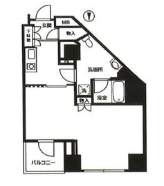 Feel A 渋谷 14階 間取り図