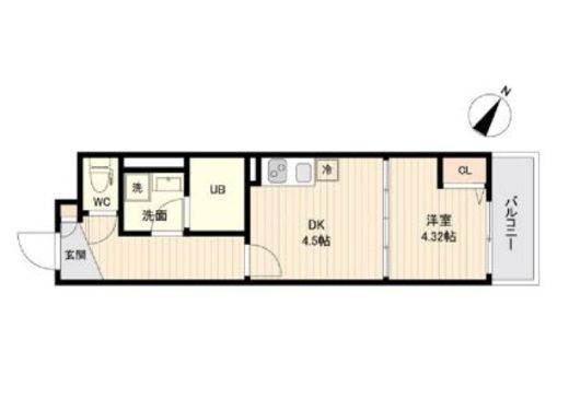ラクラス三軒茶屋 206 間取り図