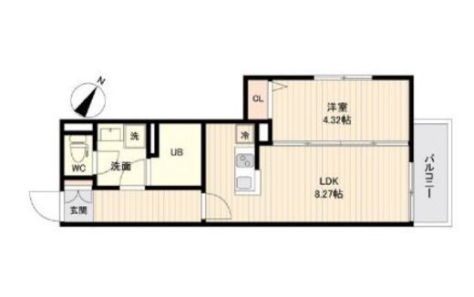 ラクラス三軒茶屋 207 間取り図