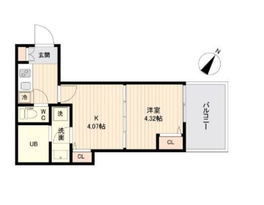 ラクラス三軒茶屋 401 間取り図