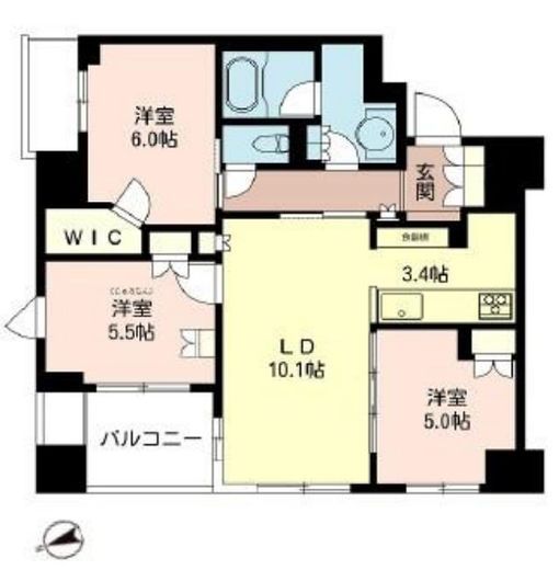ミッドレジデンス文京 5階 間取り図