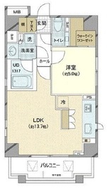 アイディーコート飯田橋 5階 間取り図