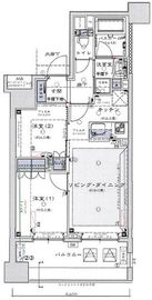 ライオンズ日本橋浜町リバーノート 3階 間取り図