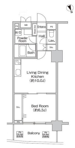 プライムアーバン町屋サウスコート 1006 間取り図