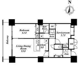 ロイヤルパークスタワー南千住 2003 間取り図