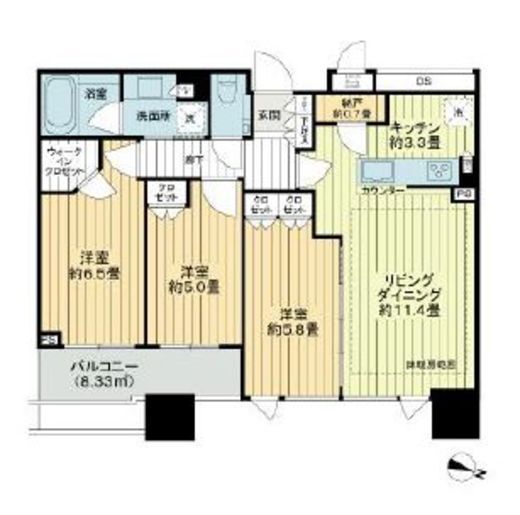 シティタワー大井町 10階 間取り図