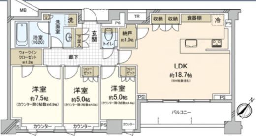 パークホームズ市ヶ谷ヒルトップレジデンス 5階 間取り図