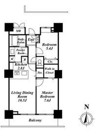 ロイヤルパークスタワー南千住 2508 間取り図