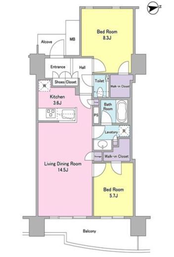 BLUE HARBOR TOWERみなとみらい (ブルーハーバータワーみなとみらい) 21階 間取り図