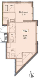 PRATIQUE KAGURAZAKA west (プラティーク神楽坂ウエスト) 402 間取り図