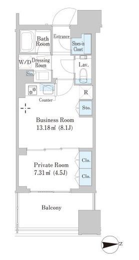 シティタワー銀座東 4階 間取り図