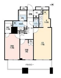 クレストプライムタワー芝 28階 間取り図