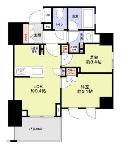 オープンレジデンシア神楽坂ファースト 8階 間取り図
