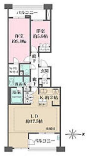 コルティーレ山手町 4階 間取り図