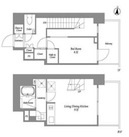 IPSE代々木上原 (イプセ代々木上原) 101 間取り図